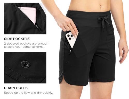 Rdruko Women's Swim Board Shorts with Liner 7" High Waisted UPF 50+ Beach Trunks Shorts4