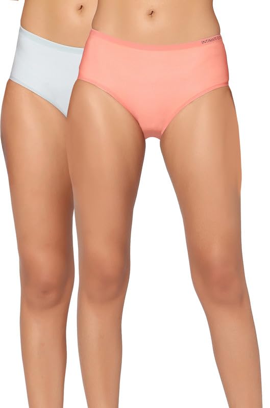 intimate queen Ultra-Light Briefs Set - Lemon Bae Seamless Ultra Light Second Skin - Pack of 2 (Blue, Salmon)-picture-52