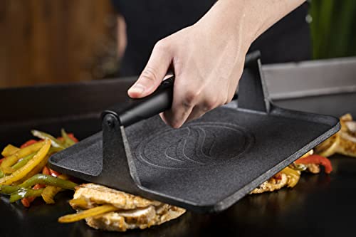 Blackstone 5554 Pre-Seasoned Cast Iron Griddle Grill Press, 10" x 10" x 4" - image 2