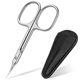 ESVIENS Cuticle Scissors, Extra Fine Curved Nail Scissors for Men Women, Professional Small Grooming Scissor for Eyebrow, Eyelash, Manicure and Pedicure (Matte)