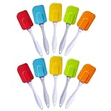 10 Pcs Silicone Scraper Baking Scraper Cream Butter Handled Cake Spatula Cooking Cake Brushes Pastry Tool Food-grade Silicone Spatula Kitchen Utensil Cream Blade Brush
