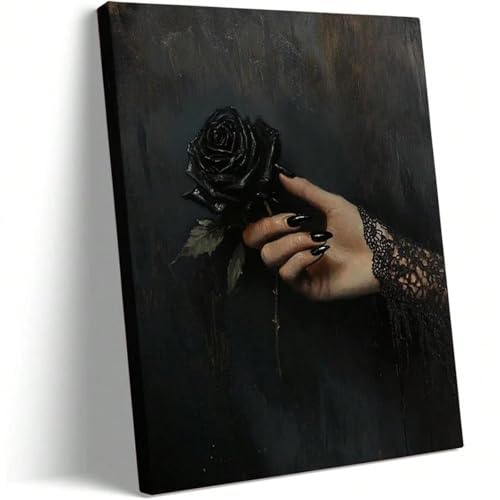 Décoration murale salon : oubliez les murs vides avec cette toile roses noires