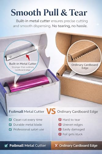 Foilmall farbige Profi-Friseuralufolie für den Salon – 12cm x 250 m x15 µm, 1 Rolle, Farbe zufällig ausgewählt