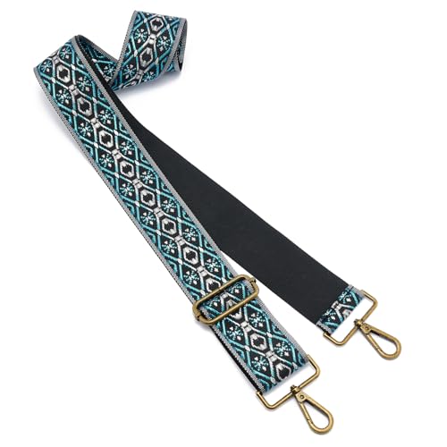 Image of ZOOEASS Bronze Buckles Purse Strap, 2 inch Wide Crossbody Handbag Strap Adjustable Replacement Shoulder Strap Vintage Embroidery