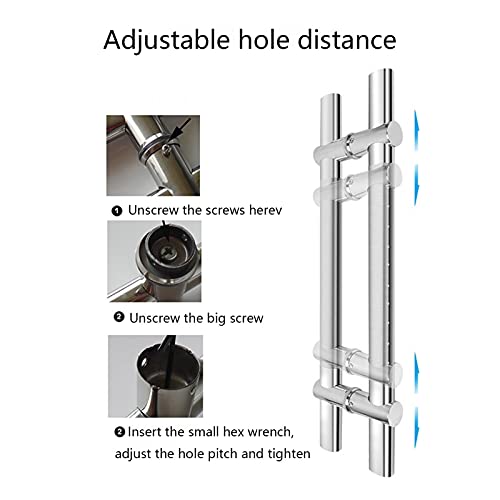 Poignées de porte de douche en acier inoxydable luxe 800mm - 6