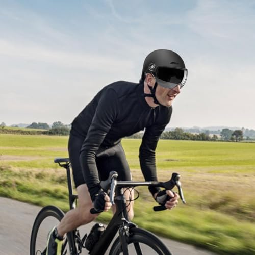 Casco de Bicicleta para Hombres y Mujeres - Casco Ligero con Gafas de protección con Visera Solar, Muy Protector antirrobo antigolpes, Cascos Semi-Patinete, para montaña, Carretera, Bicicletas - imagen 2