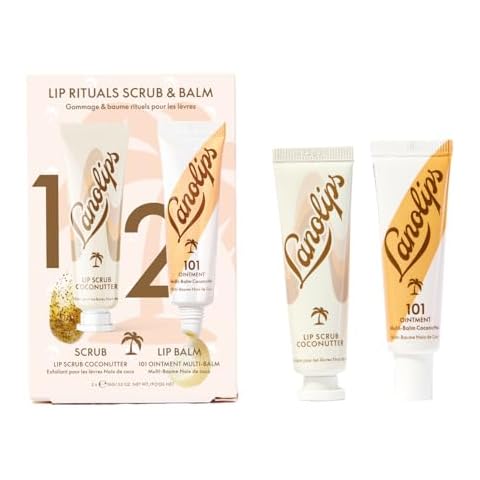 Lanolips Coconutter Lip Scrub & Lip Balm - Lip Rituals Lip Care Kit Infused with Pure Lanolin & Coconut Oil - Gently Smoothes and Hydrates Dead Skin (2 Count) Cover