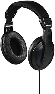 Hama Wired Over-Ear TV Headphones, One Sided 6m Long Cable, Volume Control, Black