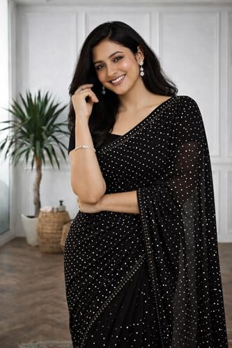 Image of NoseQueen Women Beautiful Soft Silk Designer Saree with blouse