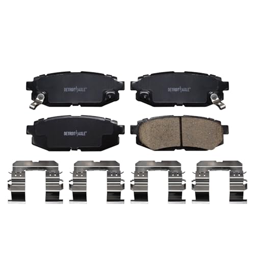 Image of Detroit Axle - Rear Brake Pads for Subaru Outback Forester Legacy BRZ B9 Tribeca Scion FR-S Toyota 86 Ceramic Brake Pads w /Hardware Replacement