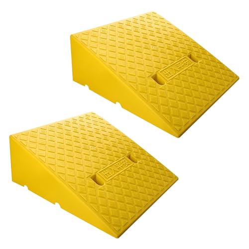 Rampas de plástico portátiles 2 piezas amarillas 50x50x18 cm miniatura 1