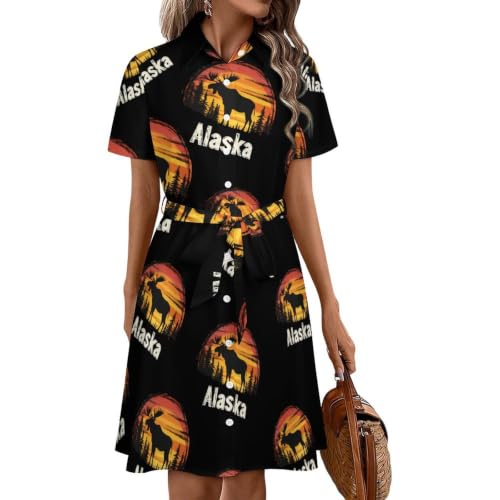 Robe midi femme légère Alaska Mooses pour rester fraîche tout l'été