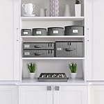 Sorbus Flatware & Utensil Storage - Gray Fabric Chest Box for Storage and Organizing Utensils, Silverware, Flatware, Cutlery - Silverware Organizer Container with Clear Lid & Adjustable Divider - Image 3