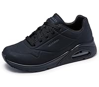 Skechers Women's Work Relaxed Fit: Uno Slip Resistant Sneaker, Classic - Black, US 5