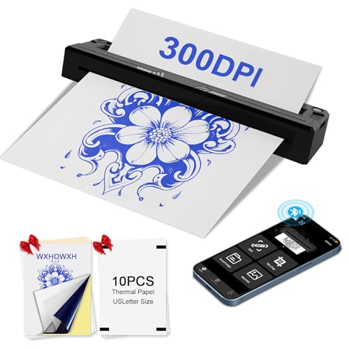 Tattoo Stencil Printer Machine for Tattoo Artists&Beginners,2025 Newly Upgraded,termocopiadora Tattoo with Tattoo Transfer Paper,Portable Wireless Printer Compatible with Phone&PC (M8)