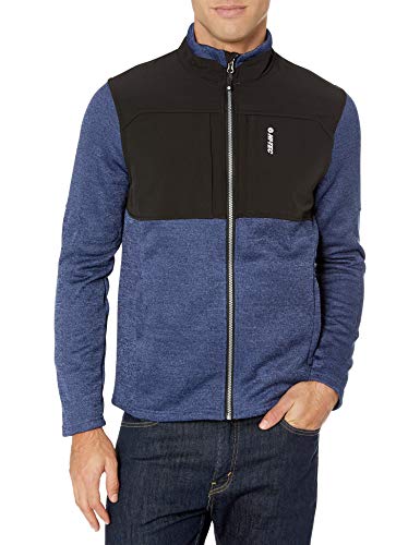 HI-TEC Men's Commission Fleece Full Zip Jacket - DRI-TEC & Thermo, Blue Print, M