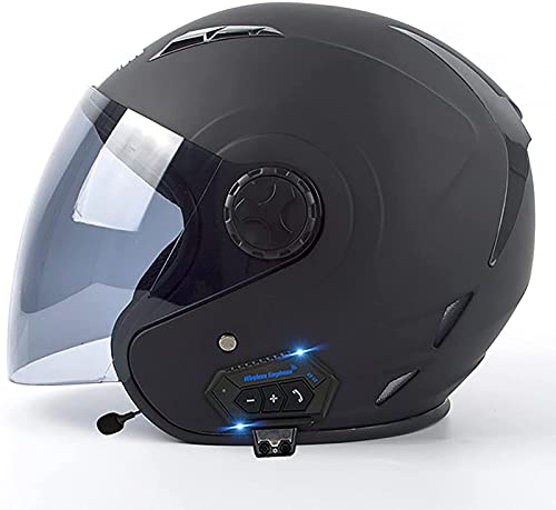 Casco de motocicleta con bluetooth integrado y visera solar para llamadas manos libres