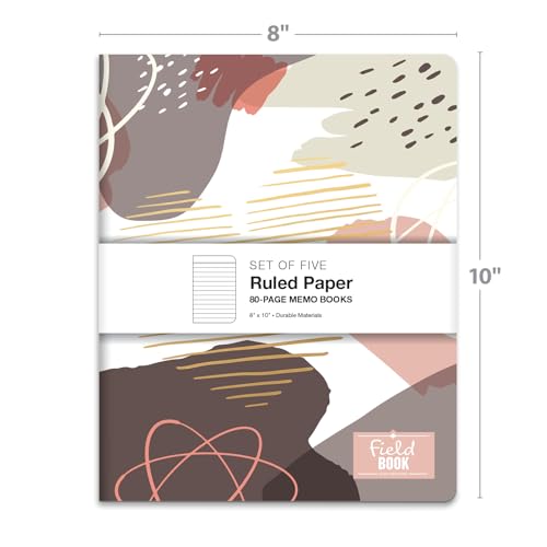 Carnet de terrain 8 x 10 pouces Elan Publishing set de 5 lignés Boho