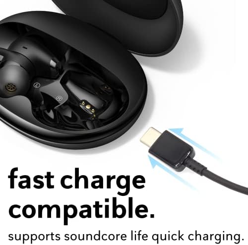 SPARKED 1.2m Charger Charging Cable USB C for Anker Soundcore Earbuds Life P2 P3 A1 X10 Q30 Q35 Q10 Headphones Dot 2 Note Liberty 4, Air 2, 3 Pro Earphones, Replacement Type C to A Fast Charge UK Wire