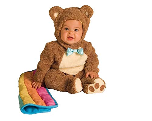 Rubies Disfraz de Oso para niño y niña, talla bebé 1 a 2 años, Mono color Marrón con gorrito, original de Rubies para halloween, navidad, carnaval y cumpleaños