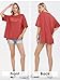 EXLURA Womens Summer Oversized T Shirts 2026 Casual Short Sleeve Loose Maternity Tops Crewneck Tunic Plus Gym Workout Top Brick Red