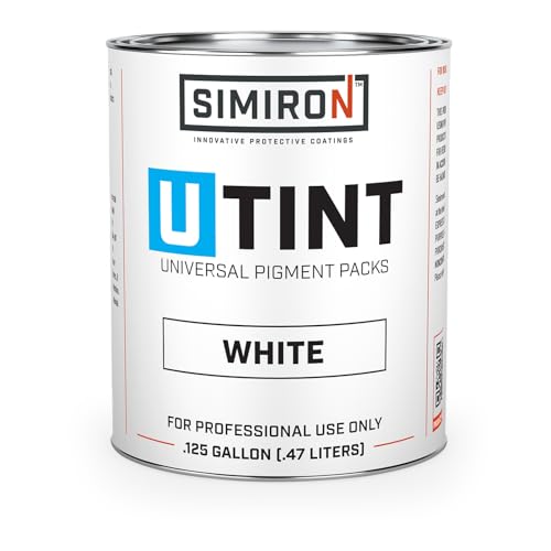 SIMIRON U-TINT 16oz Universal Pigment Packs - Add to Epoxy Resin, Epoxy Primer, Moisture Vapor Barrier, Polyaspartic, Polyurea - Professional Grade, Zero VOC, Easy-to-Mix (White)