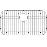 BEHOK Sink Protection Grid 28-3/8" x 15-3/8", Rear Drain with Corner Radius 1-1/2", 304 Stainless St