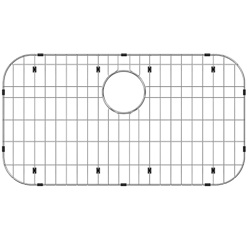 Behok Sink Protection Grid 28-3/8" X 15-3/8", Rear Drain With Corner Radius 1-1/2", 304 Stainless Steel For Kitchen Sink Bh-2815 Sink Grate #TOP23