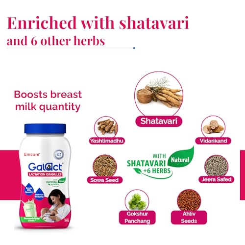 Emcure Galact Granules - Shatavari Powder - Breast Feeding Supplement – Increase Milk supply - Lactation Supplement for Women - Mothers - Flavor –... - Image 5