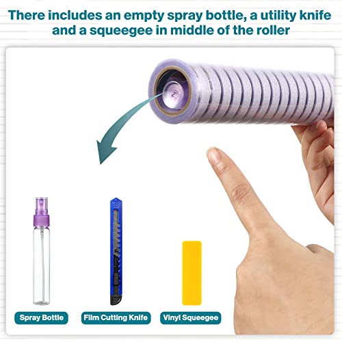 Dovesail Frosted Glass Window Film, Window Privacy Film With 3 Pieces Tools, Removable Static Cling Window Sticker Non-Adhesive Privacy Protection For Home Office, Stripe Pattern,17.5 X 78.7 Inch #TOP6