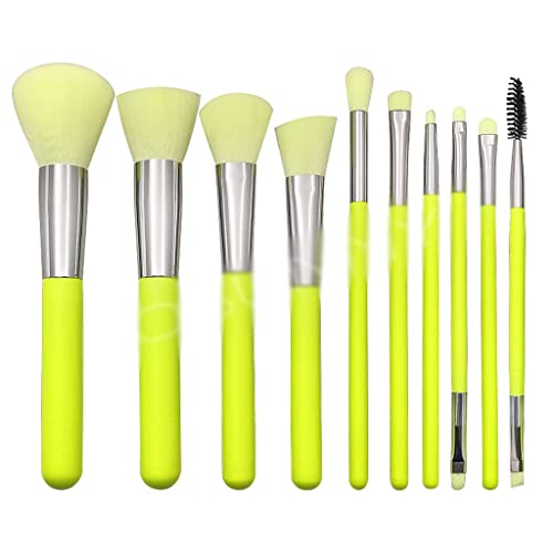 Pinceaux de maquillage en bois kit de 10 pièces yeux et teint