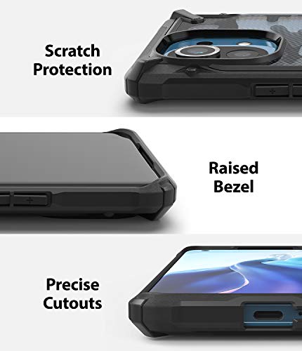 Image of Ringke Fusion-X for Xiaomi Mi 11 Case Back Cover, [Military Drop Tested] Ergonomic Camo Hard PC Back TPU Bumper Impact Resistant Protection for Xiaomi Mi 11 Back Cover Case - Camo Black
