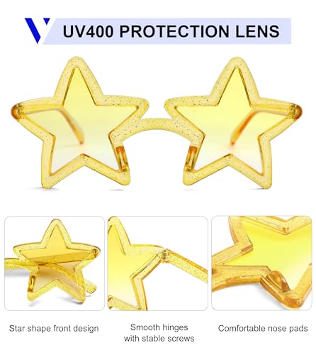 Image of VANLINKER Colorful Star Shape Sunglasses lovely cute sun glasses Party Glasses VL9839