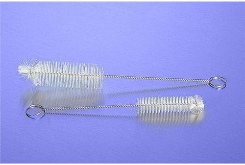 Justman Brush760350 Test Tube Brush, Stainless Steel Handle, White Nylon, 0.75" Diameter, 3.5" Brush Length