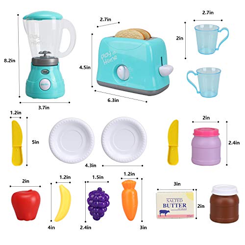 Toy Life QF26136G Play Kitchen Accessories Toddler Kitchen Playset Toy Kitchen Appliances Kitchen Sets For Kids Ages 4-8 Kid Blender Toy Toaster Kitchen Set thumb #5