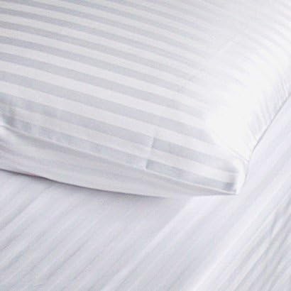 SABRINA Bed Sheet Set 100% Egyptian Cotton Sateen Stripe 500 Thread Count.(White) King SOLD BY VANESSA CLASSIC