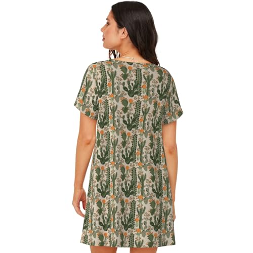 Robe de nuit manches courtes idéale pour vos soirées cocooning d'été