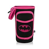 Performa Fitgo - Superhero Shaker Bottle Sleeve, All-in-one Shaker Cup Performance Organizer, Quick & Easy Access Your Work Out Essentials, Water Resistant and Durable (Pink Batman)