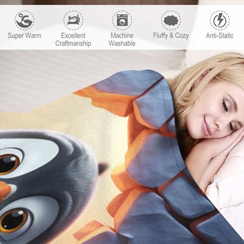 Couvre-lit pingouin en flannel pour des soirées douces