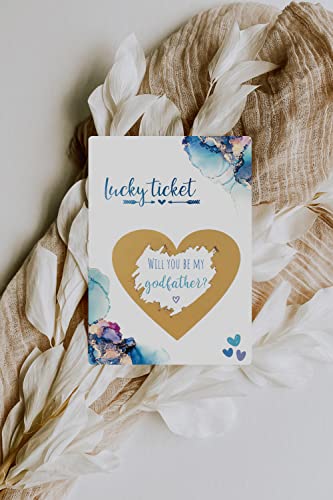 Image of Joli Coon Will You Be My Godfather Scratch Off Card with Envelope - Godfather Proposal Card - Will You Be My Godfather Gift Idea