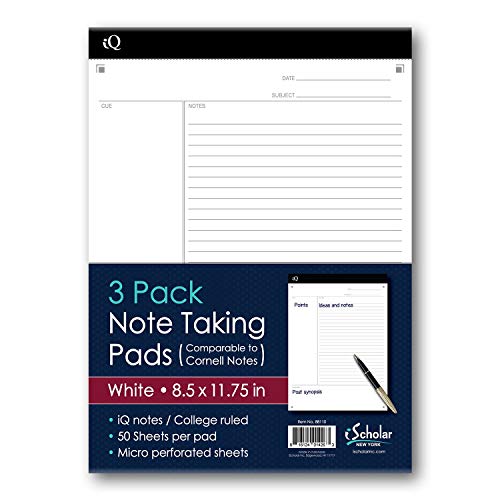 Blocs-notes iScholar iQ lignés format lettre pour prise de notes fluide