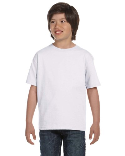 2-Pack Hanes ComfortSoft Youth Short Sleeve Tagless T-Shirt, White, XL (14/16)2