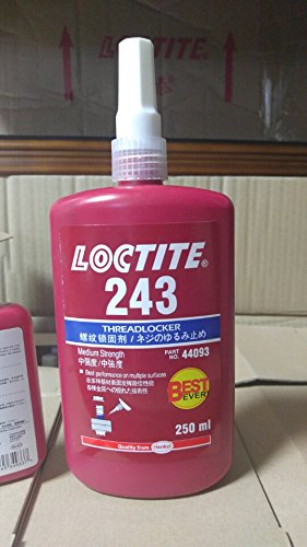 Loctite 243 Blue Medium Strength Threadlocker, 360 Degree F Maximum Temperature, 250 mL Bottle