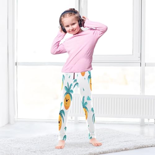 Bolaz Toddler Girls Leggings Printed Yoga Pants Leggings Blue Coconut Tree for Kids4