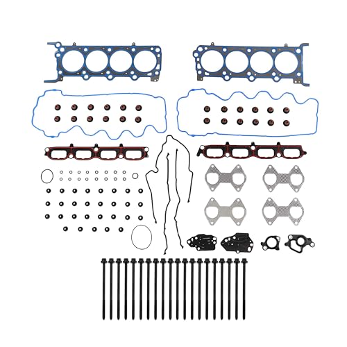 Image of DNJ HGB4174 Engine Cylinder Head Gasket Set with Head Bolt Kit, Complete Repair Set for 2007-2014 Ford, Lincoln Expedition, F-150, F-250 Super Duty 5.4L V8 24V SOHC 330cid