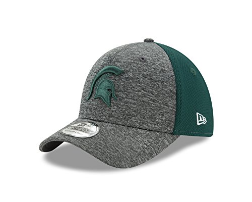 New Era NCAA Michigan State Spartans Adult Shadow Blocker 39THIRTY Stretch Fit Cap, Medium/Large, Dark Green