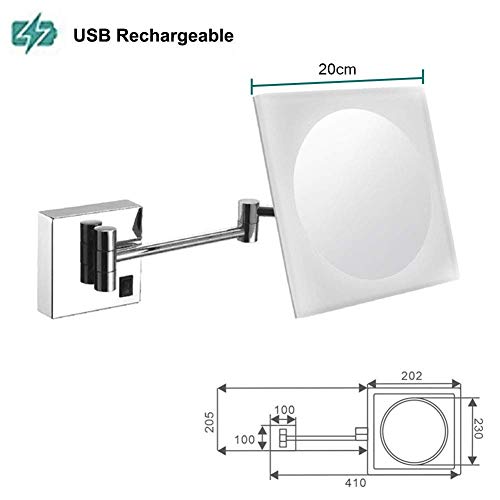 Miroir de maquillage pour vanité d'hôtel extensible réglable LED - 3