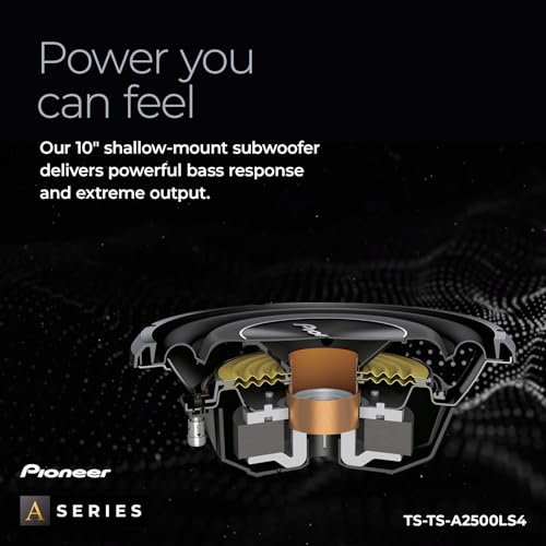Image of Pioneer A-Series TS-A2500LS4 Shallow-Mount 10 inch Subwoofer 1200W Max | Shallow-Mount Subwoofer, Deep Bass in Tight Spaces