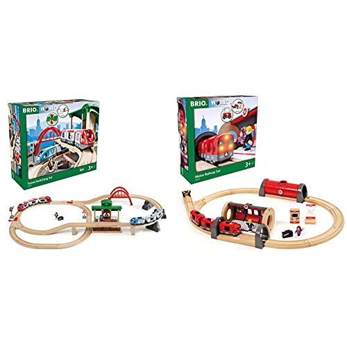 Brio World - Travel Switching Set  20 Piece Train Toy with Accessories and Wooden Tracks