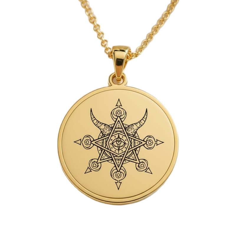 Collier pendentif rond argent plaqué or anti-ternissement avec chaîne câble 45 cm